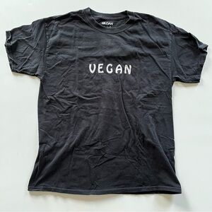 Black Vegan Handmade T-shirt - Size L